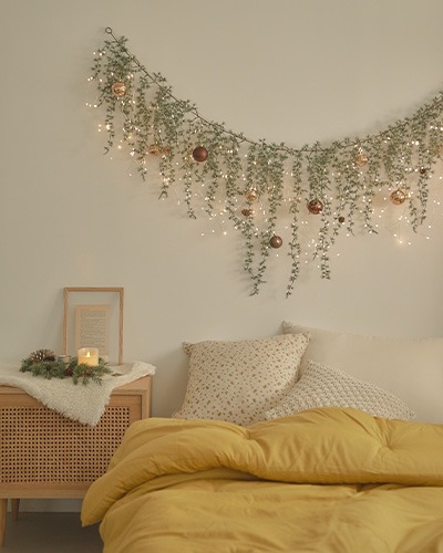 크리스마스 가랜드 벽트리 풀세트 앰버 180cm